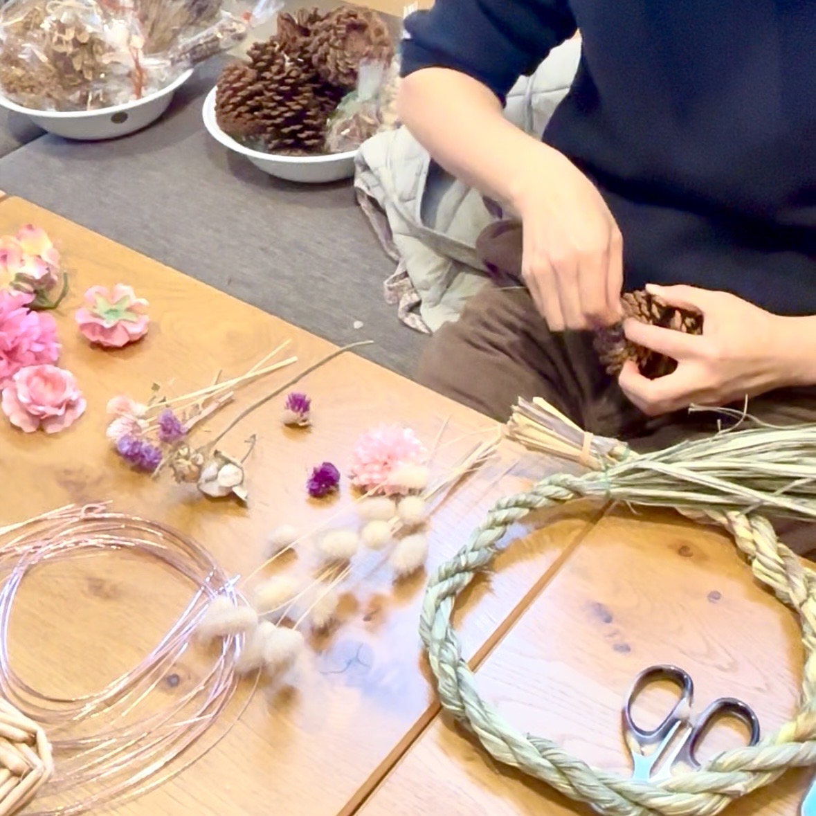 レモングラスのしめ縄で作るお正月飾りWS